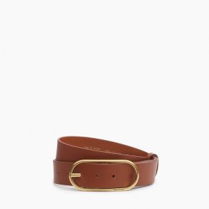 Rounded Rebound Leather Belt - Whiskey