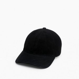 Harlow Suede Baseball Cap - Black Suede