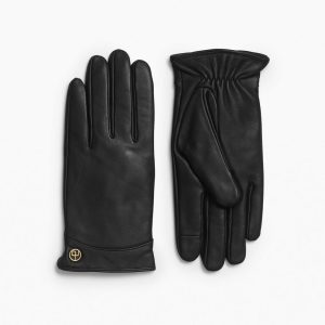 Joni Cashmere-Lined Leather Gloves - Black