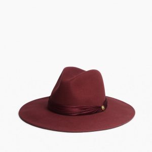 Clara Felted Wool Fedora - Bordeaux