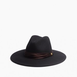 Clara Felted Wool Fedora - Black