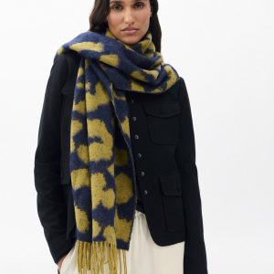 Piper Leopard-Print Scarf - Lime Multi