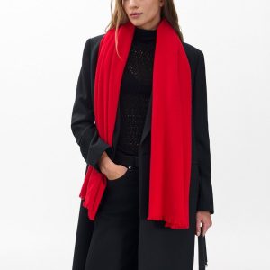 Joni Wool Scarf - Flame Red