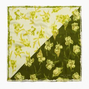 Kit Floral-Print Silk Bandana - Lime