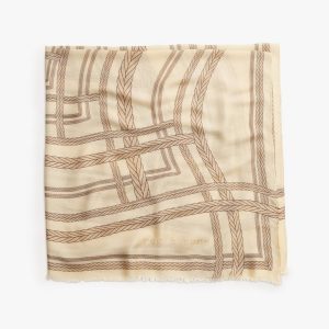 Braid-Print Modal-Cashmere Scarf - Greige