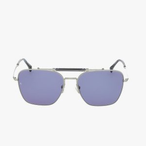 Ryan Square Aviator Sunglasses - Silver Blue