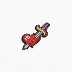 rb Embroidered Patch - Rb Heart W/ Dagger