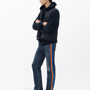 Miramar Fit 4 Sport Stripe Track Pants - Empire with Orange and Blue Stripe