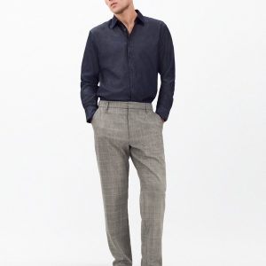 Evan Italian Plaid Wool Trousers - Grey Check