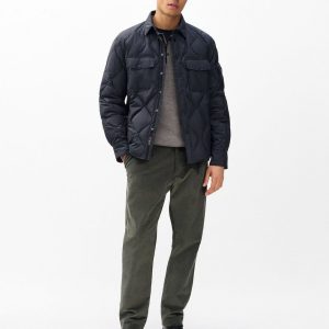 Evan Pleated Corduroy Trousers - Dark Shadow