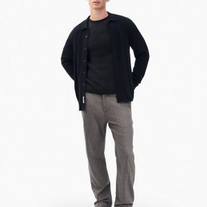 Evan Italian Flannel Trousers - Mink Stripe