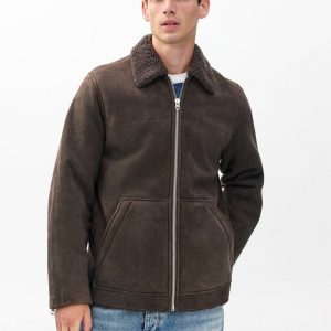 Trent Lamb Shearling Jacket - Distressed Brown