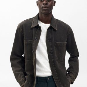 Brooks Infuse Denim Overshirt - Brown Black