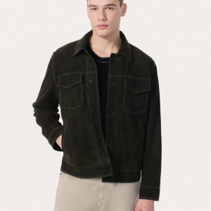 rb Suede Trucker Jacket - Black