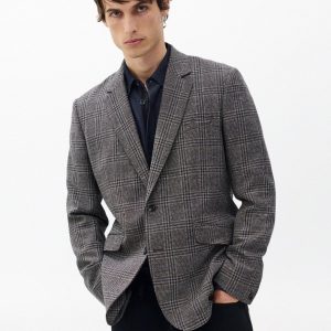 Butler Wool Plaid Blazer - Brown Plaid