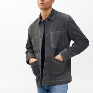 Graham Suede Chore Jacket - Dark Grey