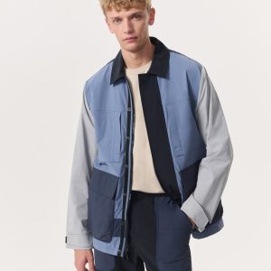Pace Color-Blocked Chore Jacket - Grey Multi