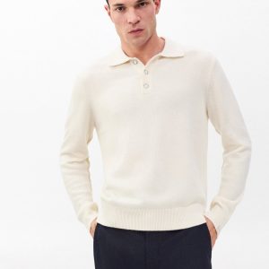 Declan Cashmere Polo Sweater - Ivory