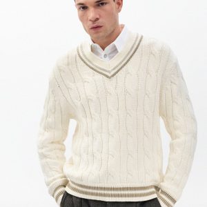 Tristan Cricket Sweater - Vanilla