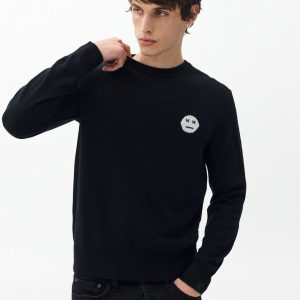 Sour Face Wool Sweater - Black