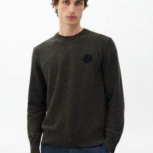 Sour Face Wool Sweater - Army