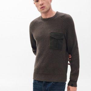Walker Mixed-Media Sweater - Bark