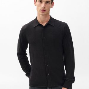 Crawford Wool-Cashmere Knit Shirt - Dark Brown