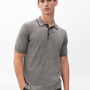 Crawford Wool-Cashmere Knit Polo - Brown