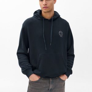 Sour Face Embroidered Hoodie - Black