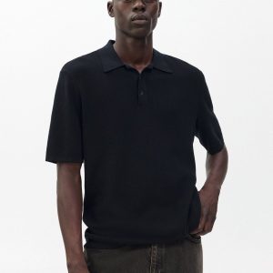 Harvey Knit Polo Shirt - Black
