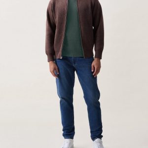Shawn Marled Zip-Up Sweater - Espresso Marl