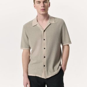 Avery Zig-Zag Zuma Knit Shirt - Light Tan