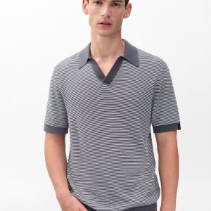 Harvey Knit Johnny Collar Polo - Wet Iron
