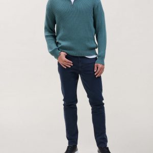 Curtis Ribbed Quarter-Zip Sweater - Pale Pine