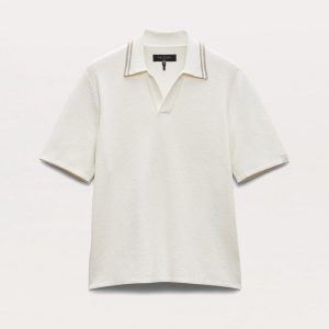 Zuma Johnny Collar Knit Polo Shirt - Ivory