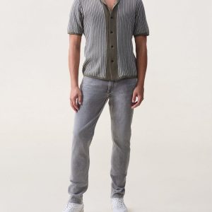 Micha Camp-Collar Knit Shirt - Gravel Multi