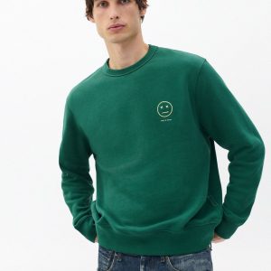 Sour Face Embroidered Sweatshirt - Pine Forest