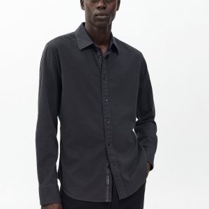 Tomlin Stretch Dobby Shirt - Charcoal Grey