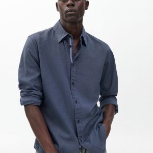 Tomlin Stretch Dobby Shirt - Shark Blue