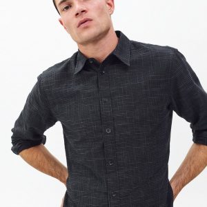 Tomlin Crosshatch Shirt - Black/Grey