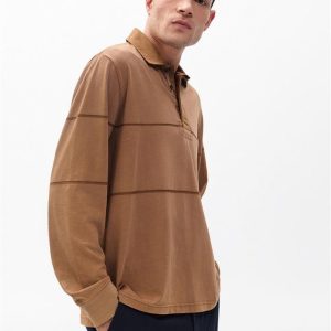 Washed Cotton Rugby Shirt - Washed Brown