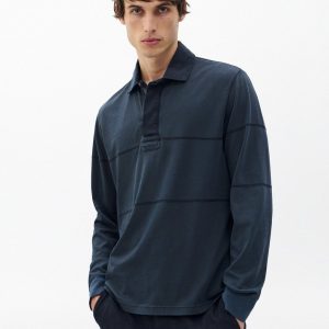 Washed Cotton Rugby Shirt - Washed Black