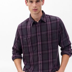 Plaid Twill CPO Overshirt - Purple Fairfax