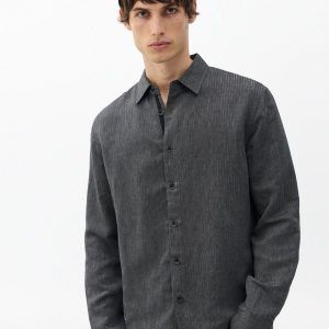 Dalton Geo Patterned Shirt - Grey