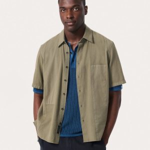 Dalton Patchwork Shirt - Burnt Olive