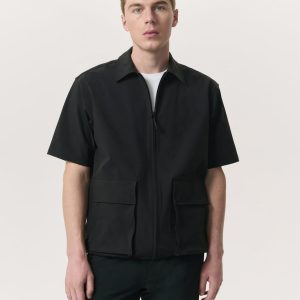 Breaker Relaxed Fit Utility Overshirt - Black