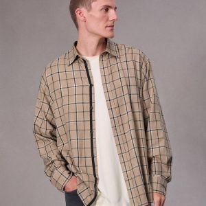 Matthew Flannel Shirt - Taupe Plaid