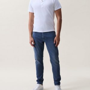 Classic Slub Cotton Henley - White