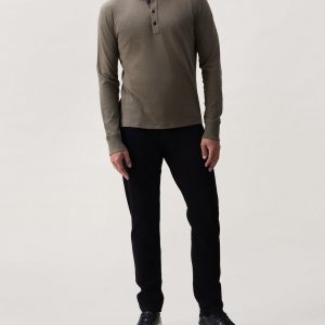 Classic Slub Cotton Long-Sleeve Henley - Gravel