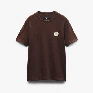 Sour Face Embroidered Tee - Brown Multi